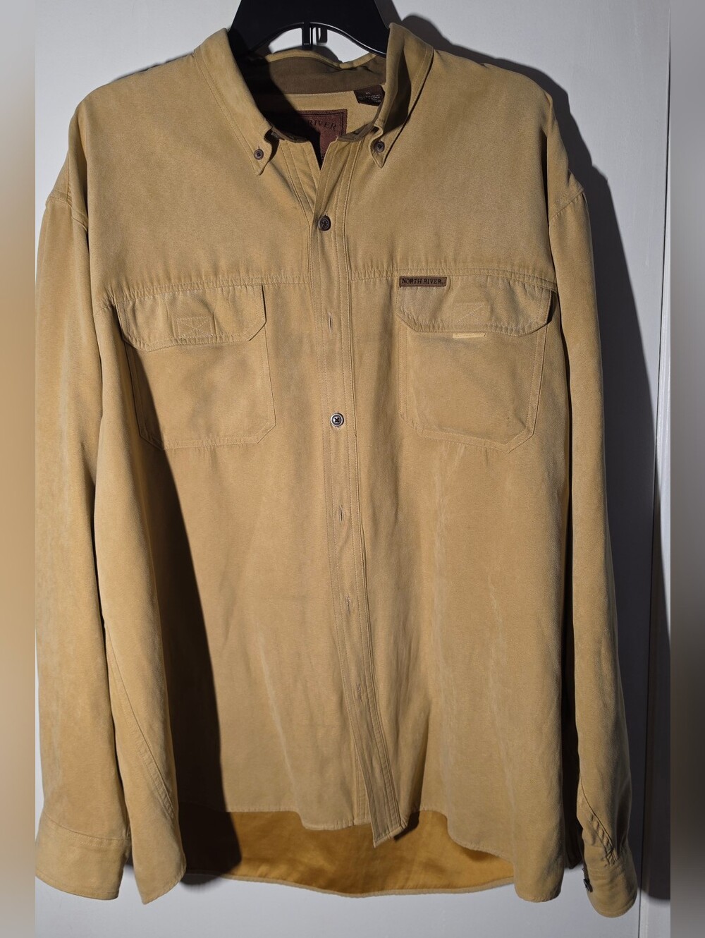 Timberland Tan Button-Up Suede Shirt Jacket